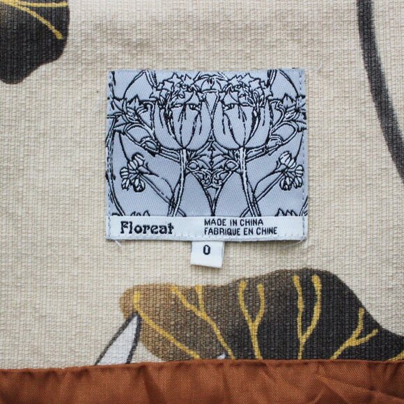 Floreat by Anthropologie Snowy Egret Bird Print Shift Dress w/ Obi Sash, Size 0 - Picture 11 of 12